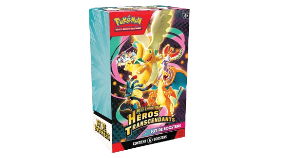 Un Bundle de six boosters de la Série du TCG Pokémon Héros transcendants