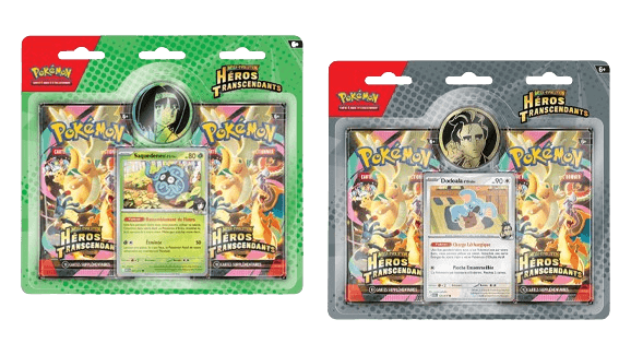 Deux Duo-packs de la série du TCG Pokémon Héros transcendants